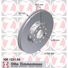 100.1231.00 ZIMMERMANN Тормозной диск