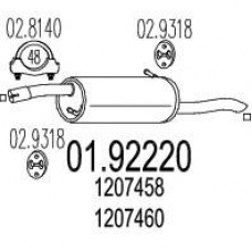 01.92220 MTS Глушитель выхлопных газов конечный