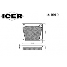 180010 ICER Комплект тормозных колодок, дисковый тормоз