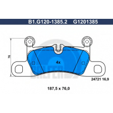 B1.G120-1385.2 GALFER Комплект тормозных колодок, дисковый тормоз