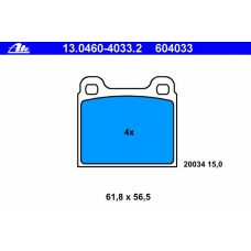 13.0460-4033.2 ATE Комплект тормозных колодок, дисковый тормоз