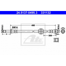 24.5137-0495.3 ATE Тормозной шланг