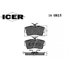 180815 ICER Комплект тормозных колодок, дисковый тормоз