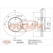 BD-4393 FREMAX Тормозной диск