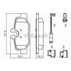 0 986 494 603 BOSCH Комплект тормозных колодок, дисковый тормоз