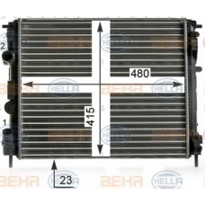 8MK 376 700-581 HELLA Радиатор, охлаждение двигателя