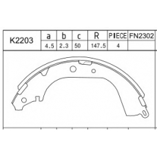 K2203 ASIMCO Комплект тормозных колодок