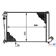 8MK 376 719-491 HELLA Радиатор, охлаждение двигателя