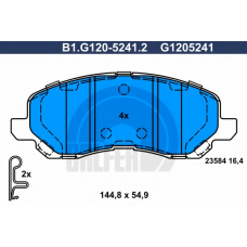 B1.G120-5241.2 GALFER Комплект тормозных колодок, дисковый тормоз