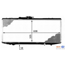 8MK 376 718-381 HELLA Радиатор, охлаждение двигателя