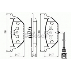 0 986 494 525 BOSCH Комплект тормозных колодок, дисковый тормоз