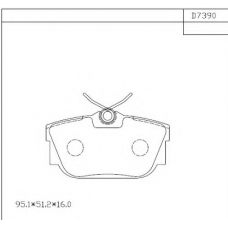 KD7390 ASIMCO Комплект тормозных колодок, дисковый тормоз