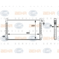 8FC 351 024-471 HELLA Конденсатор, кондиционер