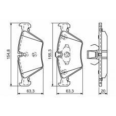 0 986 494 118 BOSCH Комплект тормозных колодок, дисковый тормоз