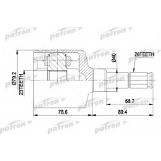 PCV4014 PATRON Шарнирный комплект, приводной вал