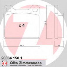 20034.150.1 ZIMMERMANN Комплект тормозных колодок, дисковый тормоз
