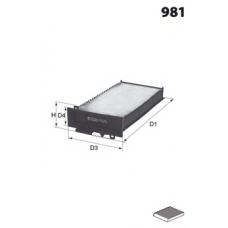 EKR7134 MECAFILTER Фильтр, воздух во внутренном пространстве