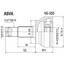 NS-S50 ASVA Шарнирный комплект, приводной вал