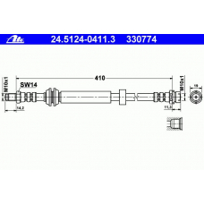 24.5124-0411.3 ATE Тормозной шланг