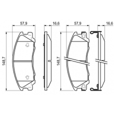 0 986 494 138 BOSCH Комплект тормозных колодок, дисковый тормоз