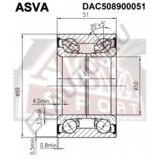 DAC508900051 ASVA Подшипник ступицы колеса