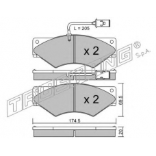 866.0 TRUSTING Комплект тормозных колодок, дисковый тормоз