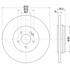 8DD 355 107-231 HELLA Тормозной диск