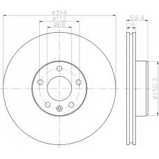 8DD 355 111-111 HELLA Тормозной диск