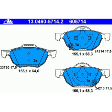 13.0460-5714.2 ATE Комплект тормозных колодок, дисковый тормоз