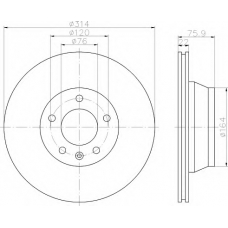 8DD 355 109-801 HELLA Тормозной диск