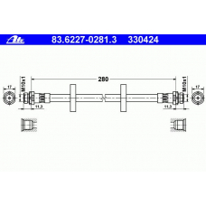 83.6227-0281.3 ATE Тормозной шланг