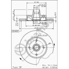 08.3963.10 BREMBO Тормозной диск