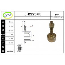 JH22207K SERA Шарнирный комплект, приводной вал