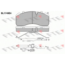 BL1749E4 FTE Комплект тормозных колодок, дисковый тормоз