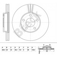 BR 383 VA100 BRECK Тормозной диск