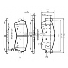 0 986 TB2 229 BOSCH Комплект тормозных колодок, дисковый тормоз