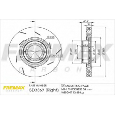 BD-3369 FREMAX Тормозной диск