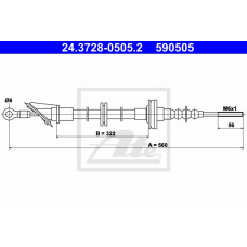 24.3728-0505.2 ATE Трос, управление сцеплением