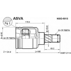 NSID-5013 ASVA Шарнирный комплект, приводной вал