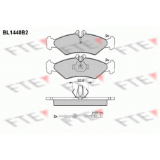 BL1440B2 FTE Комплект тормозных колодок, дисковый тормоз