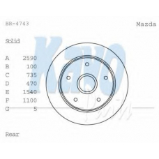 BR-4743 KAVO PARTS Тормозной диск