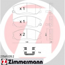 23569.170.2 ZIMMERMANN Комплект тормозных колодок, дисковый тормоз