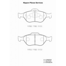 M360A23 NPS Комплект тормозных колодок, дисковый тормоз