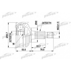 PCV1045 PATRON Шарнирный комплект, приводной вал