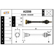 A2208 SNRA Приводной вал