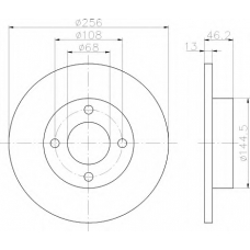 8DD 355 100-581 HELLA Тормозной диск