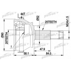 PCV1093 PATRON Шарнирный комплект, приводной вал