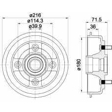 8DT 355 300-851 HELLA PAGID Тормозной барабан