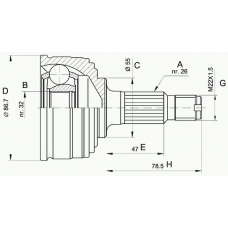 CVJ5049.10 OPEN PARTS Шарнирный комплект, приводной вал