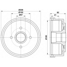 8DT 355 300-981 HELLA Тормозной барабан